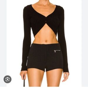 Cotton Citizen Black Long Sleeve Crop Top